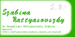 szabina mattyasovszky business card